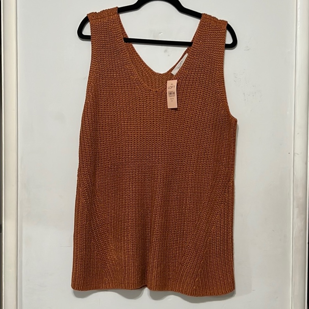 LOFT knit tank top | orange rust | 16/18